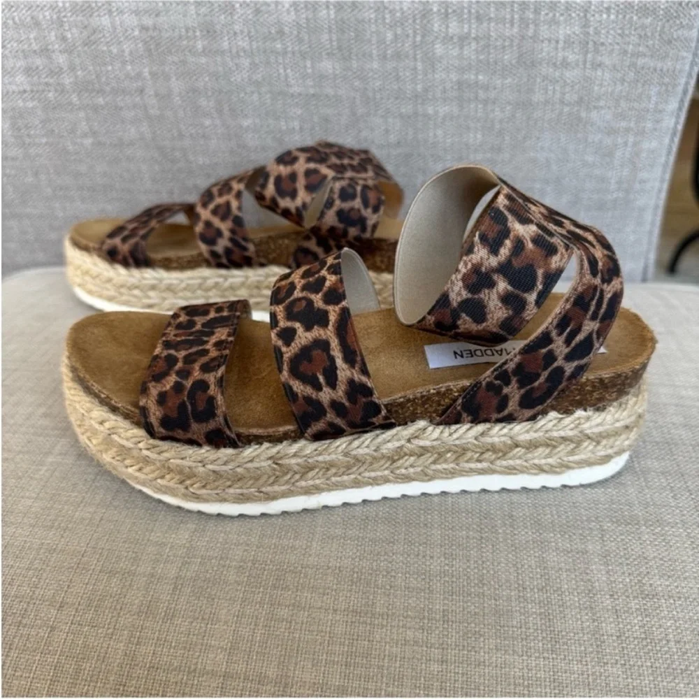 Steve Madden Brown Espadrille Platform Sandals
